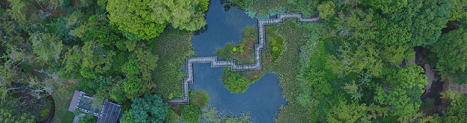 ドローンから撮影した三島池