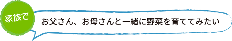 お父さん、お母さんと一緒に野菜をそだててみたい
